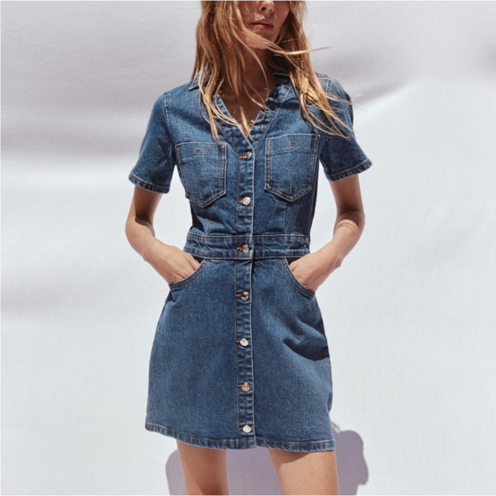 ZARA Denim Button-Up Dress